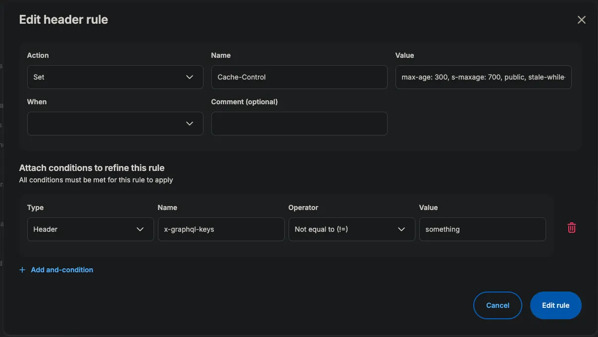 Web Rules configuration for Cache-Control headers